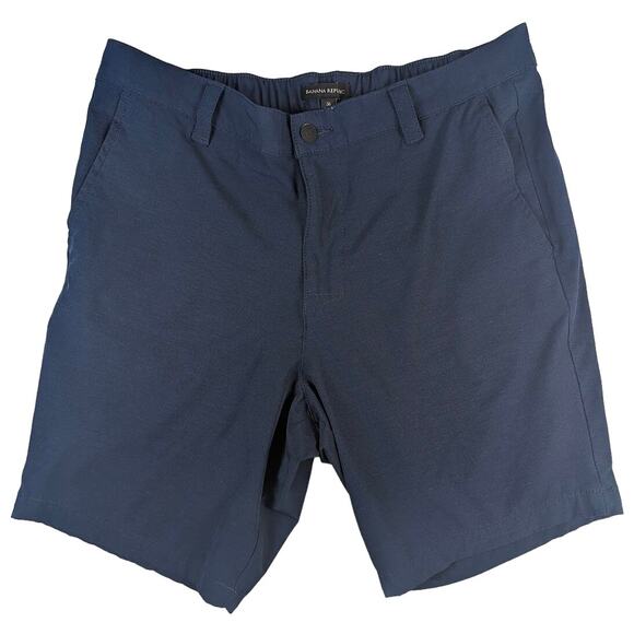 Banana Republic Mens Golf Shorts‎ 36 Navy Elastic Waistband Performance - Picture 1 of 4